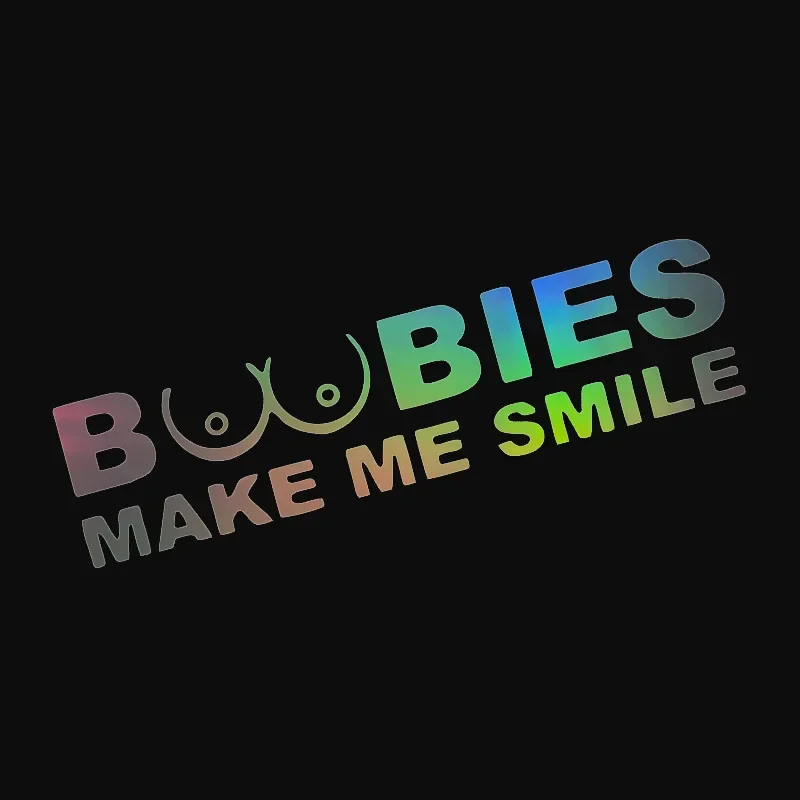 Laptop Accessories Ideas - BOOBIES Make Me Smile Car Sticker