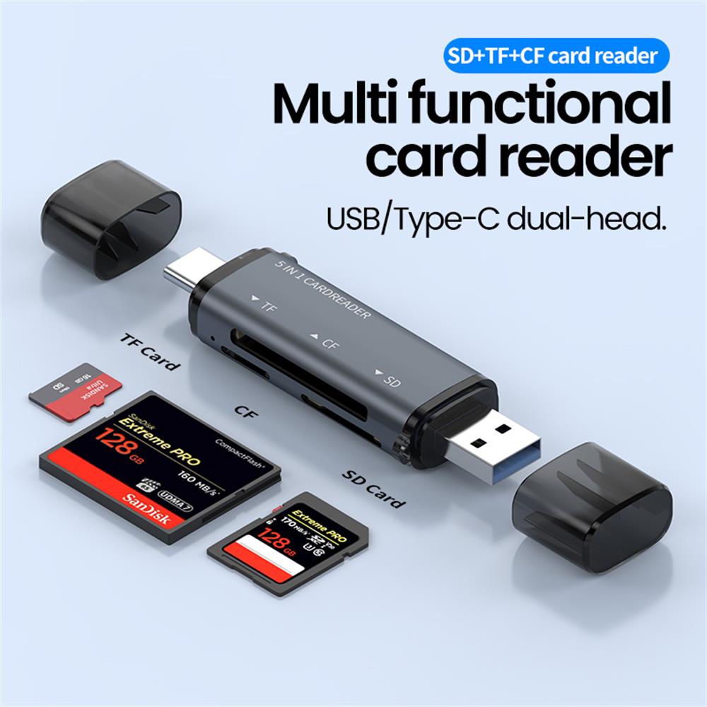 5 IN 1 USB Card Reader Type C  - Laptop Accessories And Gadgets review and price