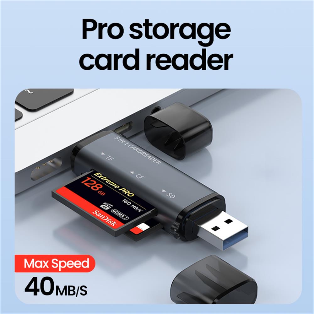 5 IN 1 USB Card Reader Type C  - Laptop Accessories And Gadgets review and price