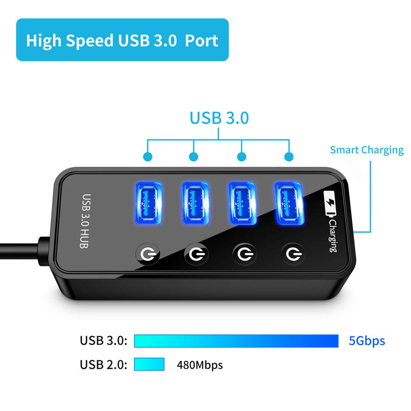 USB HUB 3.0 4 7 Port Smart Pho - Laptop Lock Cable review and price