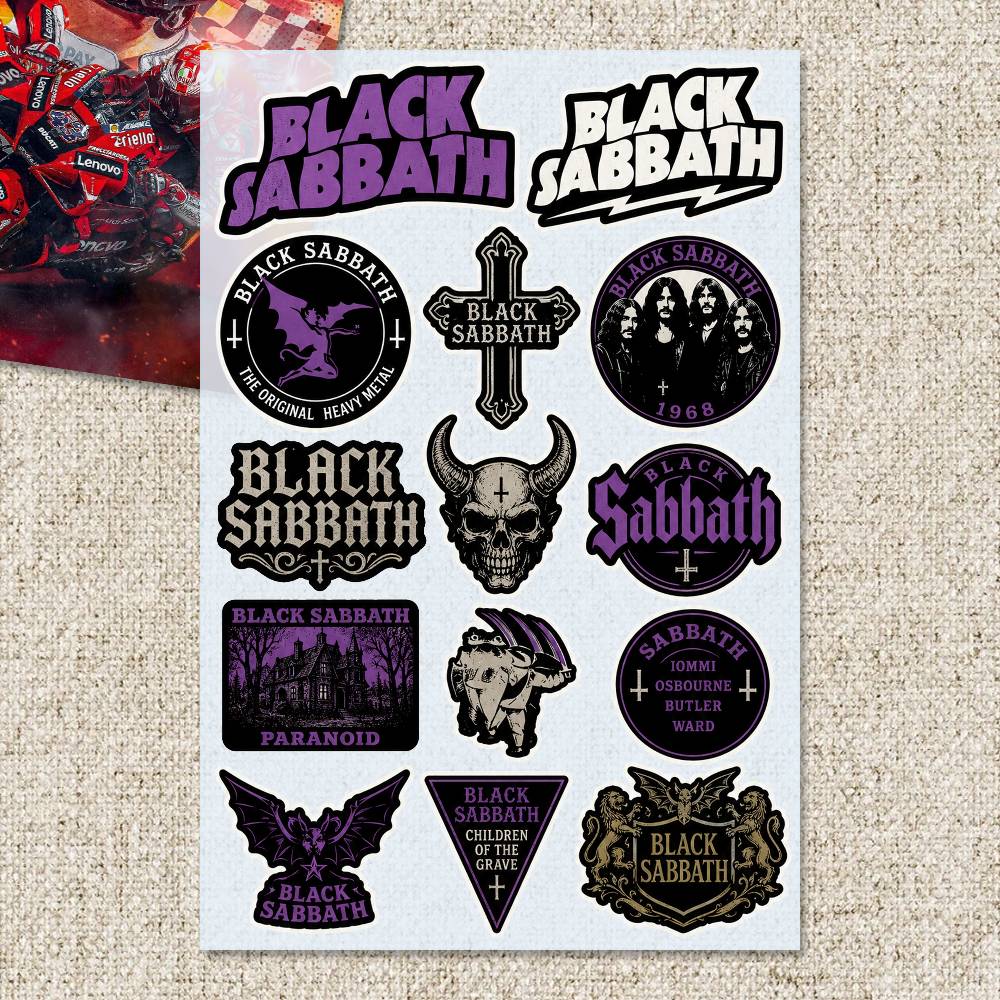 B-LACK S-ABBATH Stickers Moto  - Laptop Accessories Ideas review and price