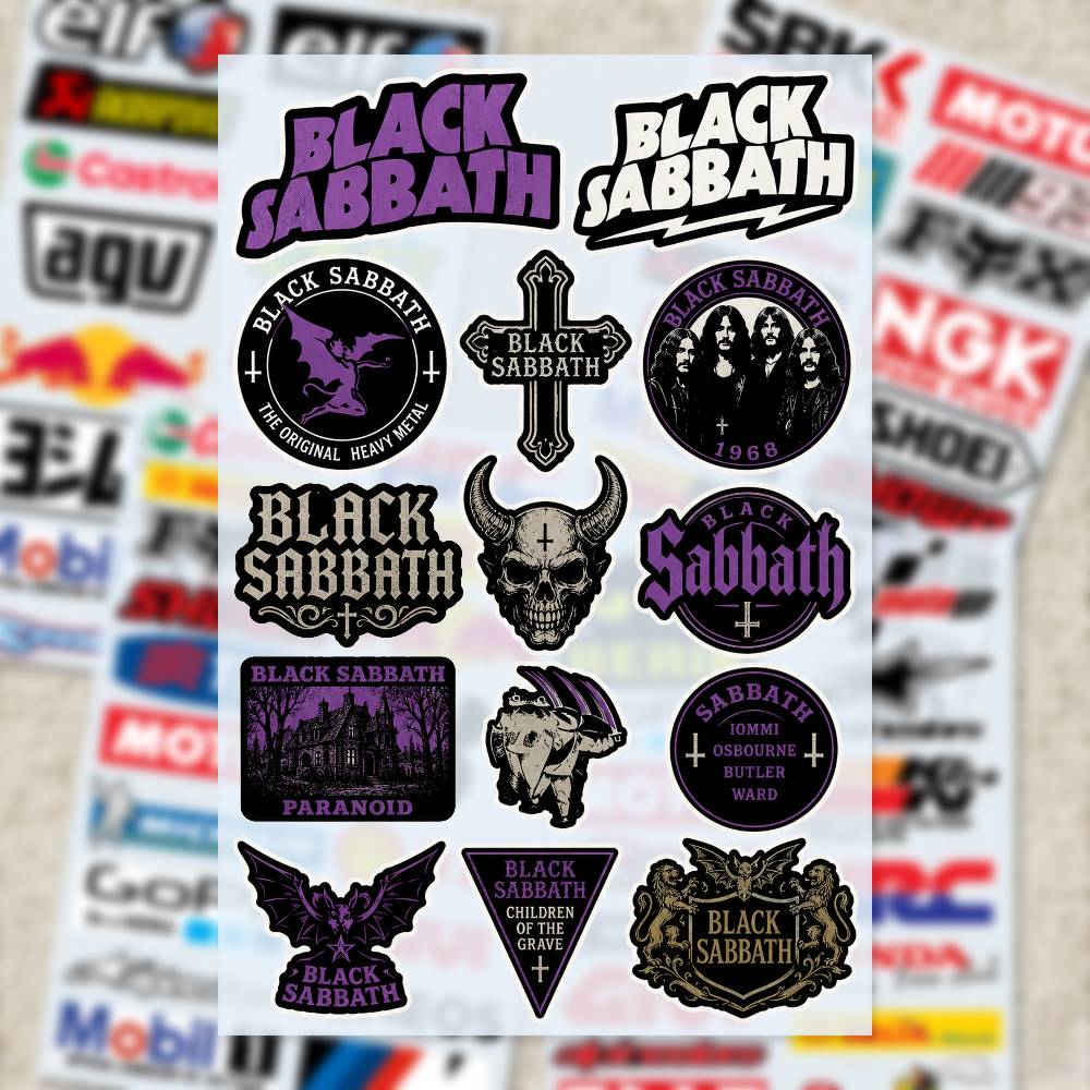 B-LACK S-ABBATH Stickers Moto  - Laptop Accessories Ideas review and price